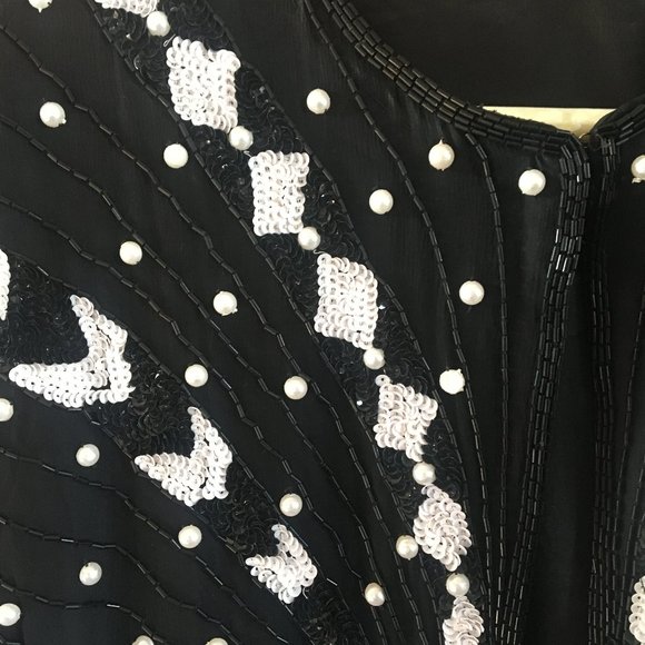 Vintage 80s SWEE LO Silk Evening Embellished Sequin Beaded Jacket - See NOTES - Picture 2 of 7